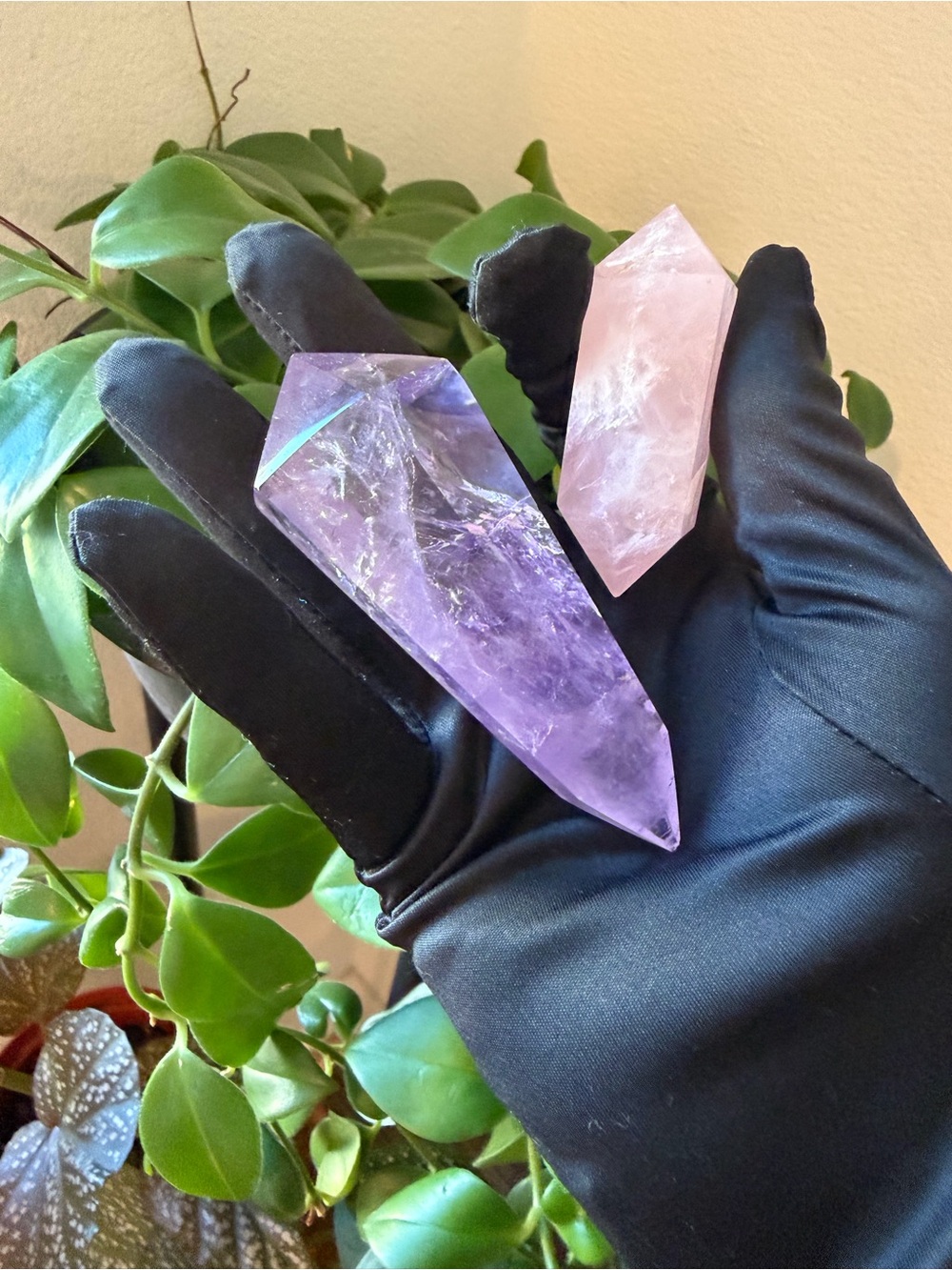 Amethyst and Rose Quartz Point Set - Purple & Pink Crystal Points